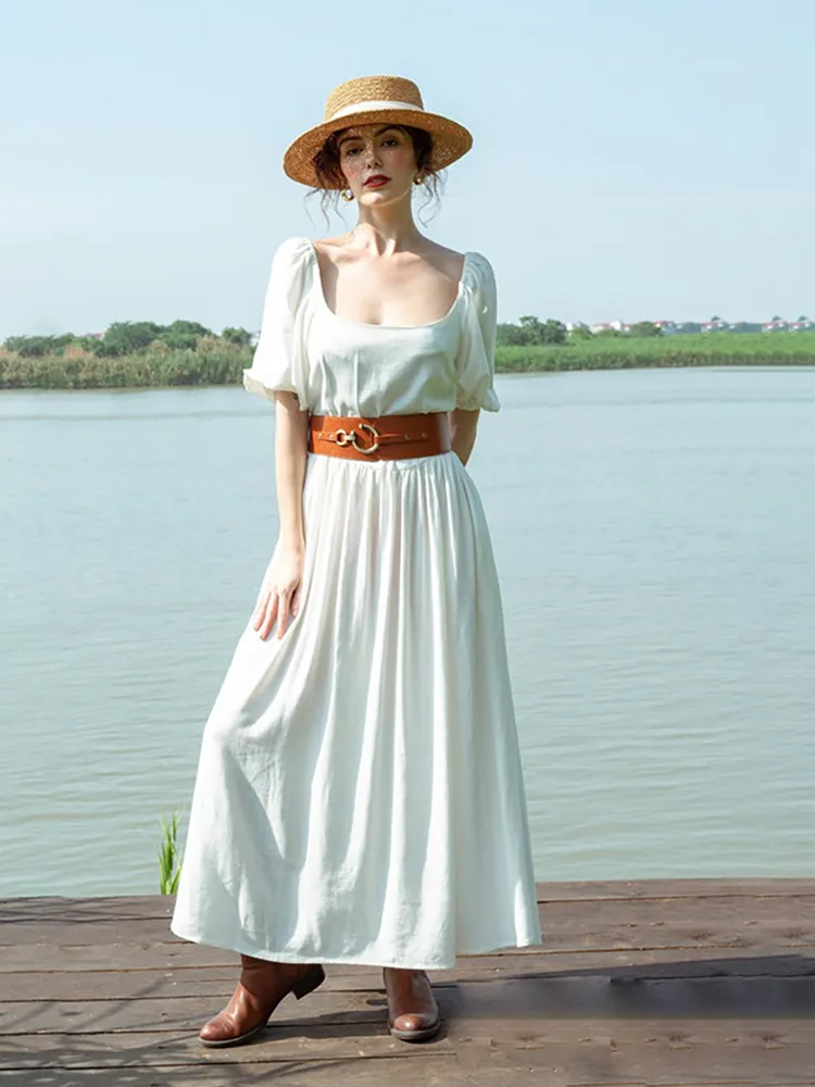 Hvorfor er Ruffle Cotton Linen Blend Midi-kjole en must-have til din garderobe?